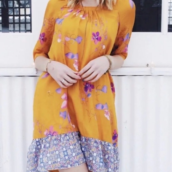 ANTHROPOLOGIE VANESSA VIRGINIA RAINFOREST SILK RAINFOREST DRESS SIZE SMALL - Picture 3 of 16